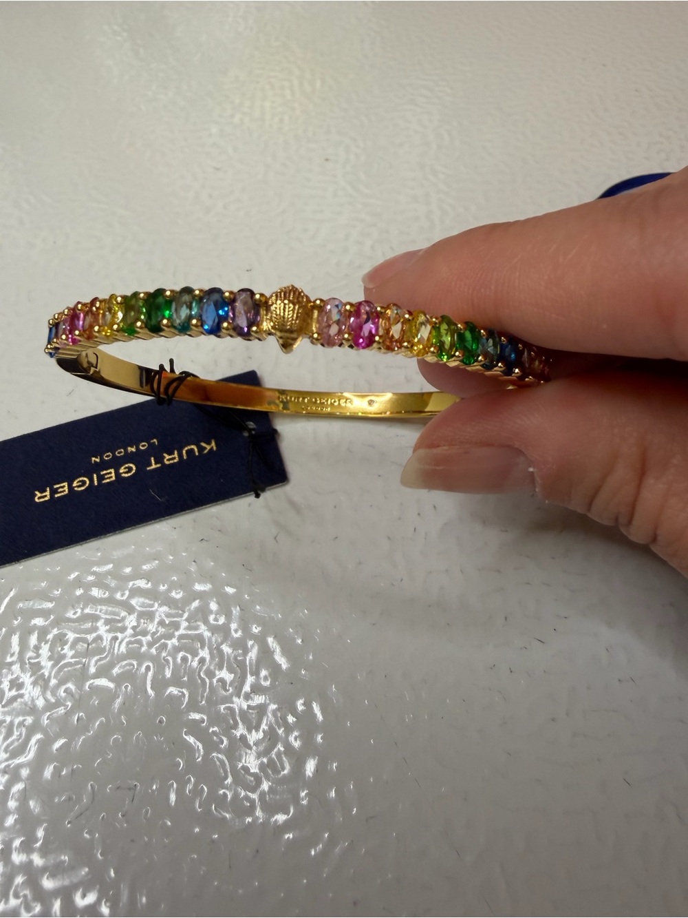 Kurt Geiger Gold Multicolor Crystal Bracelet